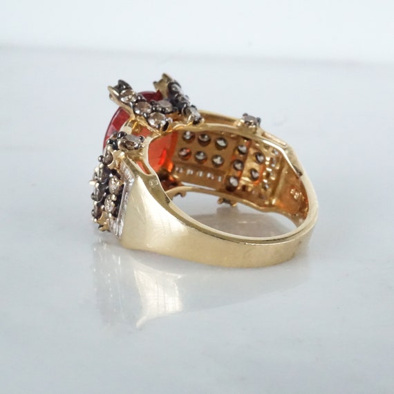 Oval tourmaline diamond ring, statement ring, gem… - image 6