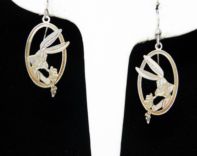 Bugs Bunny Sterling Earrings Sterling Silver Cutout Rabbit Etsy