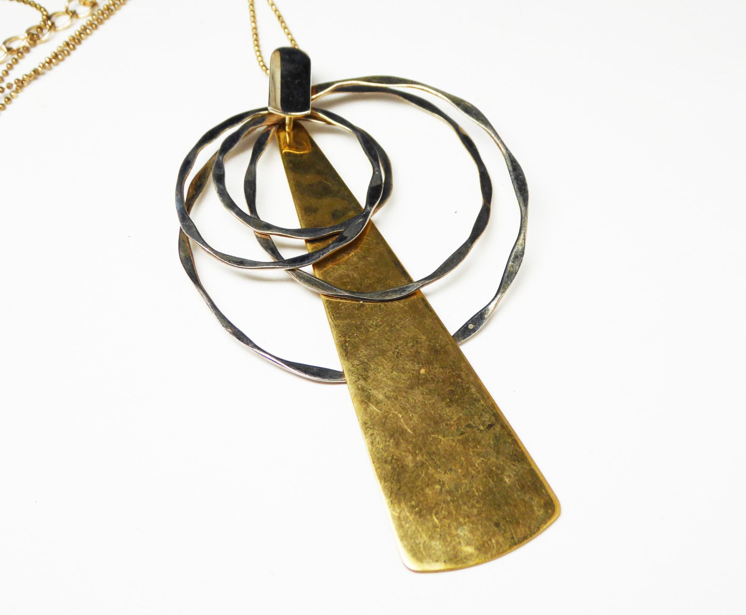 Sterling Silver & Brass Pendant Necklace Signed RLM Studios | Etsy