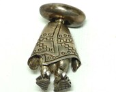 Sterling Silver Brooch - Mexican Figural Man Pin - Sombraro & Poncho Fashion Mexico