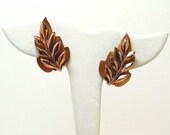 Renoir Copper Earrings - Vntage Clip on Leaves - Mid Century Modern