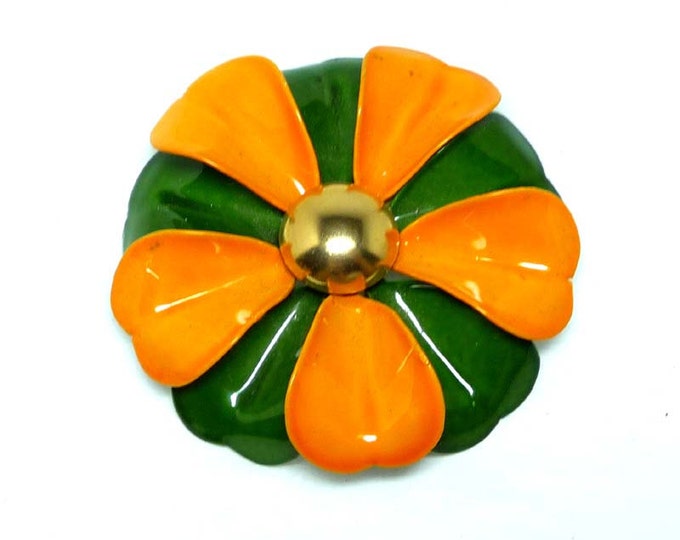 Golden Yellow & Green Flower Power Pinswheel Brooch Etsy