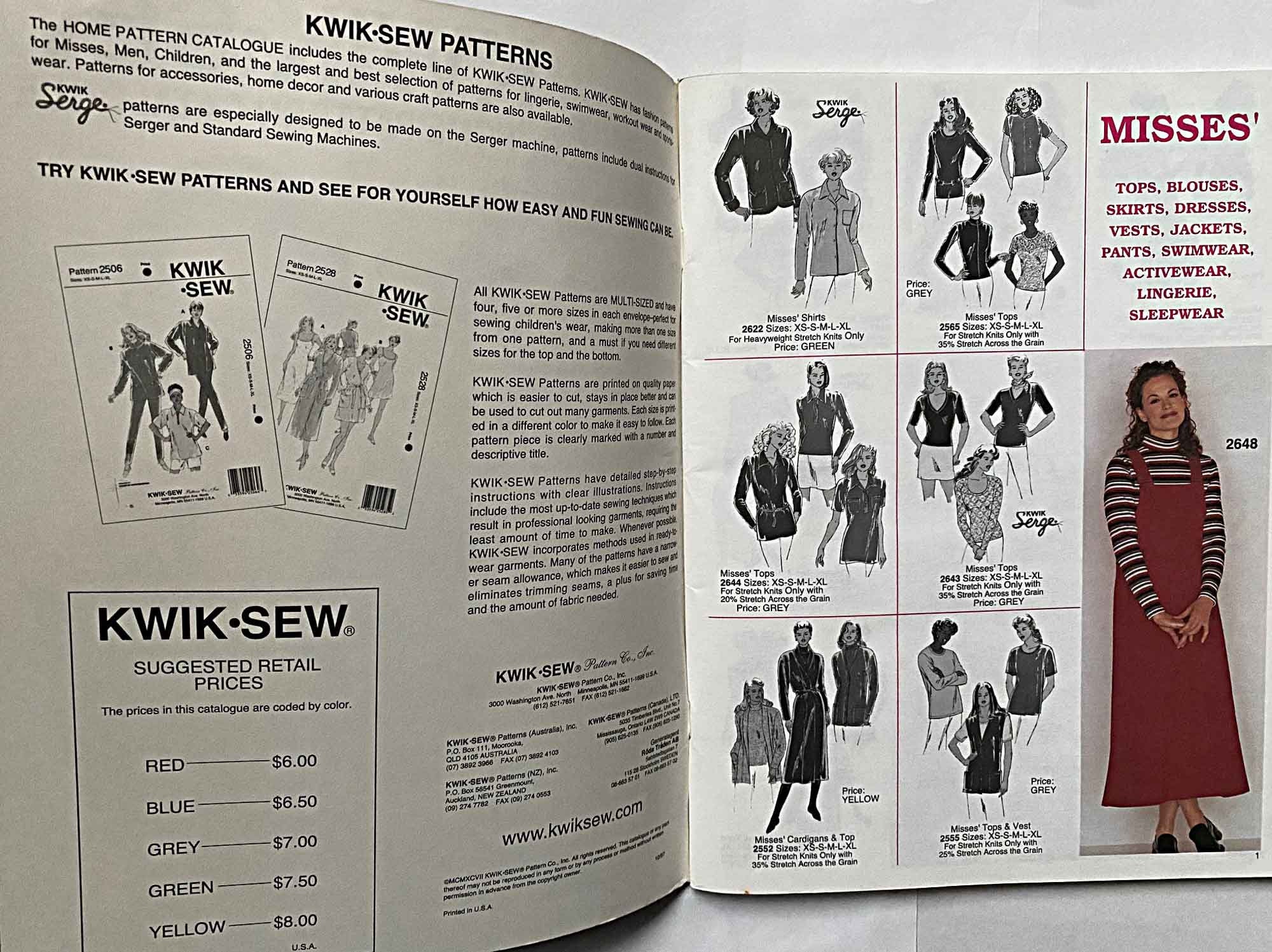 RARE Collectible Vintage 1997 Kwik Sew Home Pattern Catalogue Etsy UK