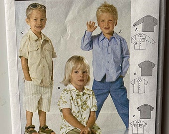 RARE Child's Shirt Burda 9792 Sewing Pattern PRECUT/Complete Sizes 2-3-4-5-6, Dress Shirt, Boy's