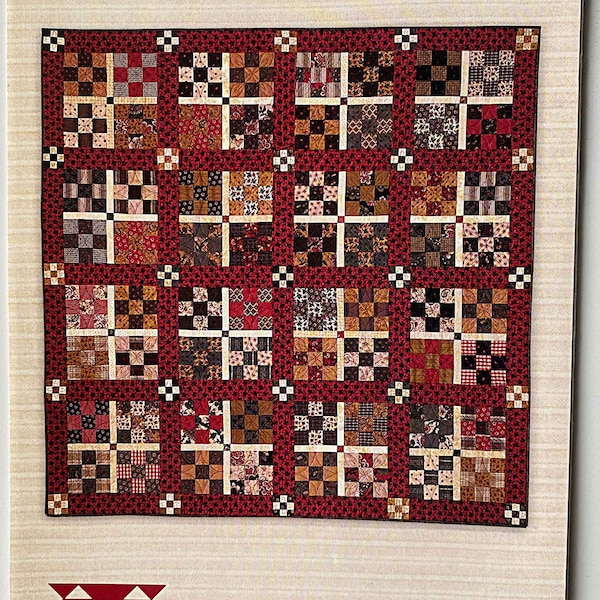 RARE Charlie Brown Quilt Pattern RQC#45 UNCUT 67" x 67" Miss Rosie's Quilt Co. Pieced, Patchwork, Scrap Quilt, 9 Patch