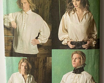 RARE Unisex, Men's, Misses', Teen's Renaissance Shirts, Poet, Costume, Cosplay Simplicity 4219 Pattern ***Sizes XS-S ONLY, Cut @ Size Small