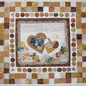 Wedding Remembrance Wall Hanging Quilt Pattern To Celebrate Anniversary or Wedding