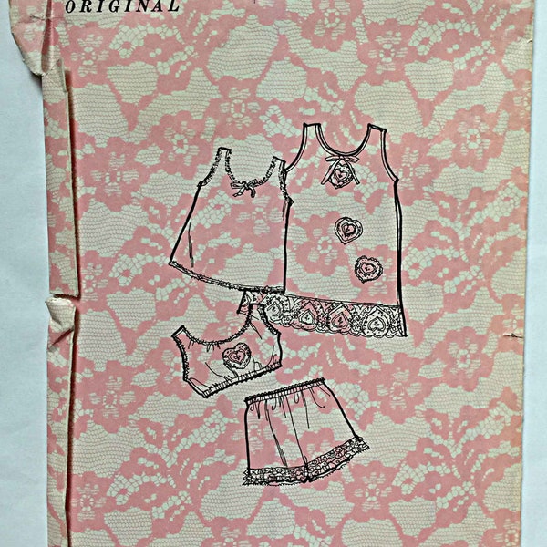 RARE Vintage 60s Toddlers, Little Girls Slip, Petite's Pants, Bra Top, Dolores of St Paul Sewing Pattern #6927 Cut/Complete Childrens Size 2