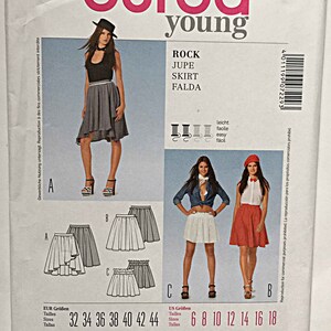 Misses&#39; Easy Skirts Young Burda 7229 Sewing Pattern UNCUT Sizes 6-8-10-12-14-16-18