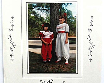 RARE Vintage 80's Victoria's Originals Jumpsuit with Smocked Collar V'anne Sewing Pattern UNCUT Available in Sizes 2-3-4 OR 8-10-12