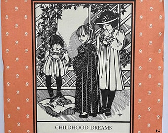 Childhood Dreams Girl's Dress or Nightgown Ruffles Puffed Sleeve Folkwear 225 Historical Sewing Pattern UNCUT Children's Sizes 2-4-6-8-10-12