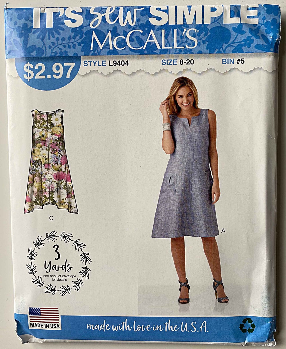 Misses' Tie Back Dress With Hemline and Sleeve Variations Mccalls 9404 ...