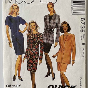 Misses&#39; Quick & Easy Dress and Jacket McCall&#39;s 6736 Sewing Pattern UNCUT Sizes 8-10-12