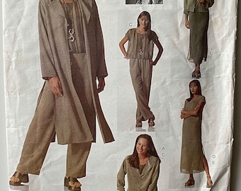 Easy Misses' Adri Jacket, Duster, Dress, Top, Slip & Pants, Attitudes Vogue 2148 Sewing Pattern UNCUT Avail in Sizes 12-14-16 OR 18-20-22