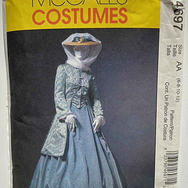 Misses' Costume Civil War Era Coat, Skirt & Shawl McCall's 4697 Sewing Pattern UNCUT Sizes 6-8-10-12 Historical Clothing M4697