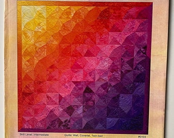 RARE Pizzazz Quilt Pattern #103 UNCUT Joen Wolfrom Designs, Colorful Scrap Patchwork Pieced, Wall Quilt, Coverlet, Twin Size