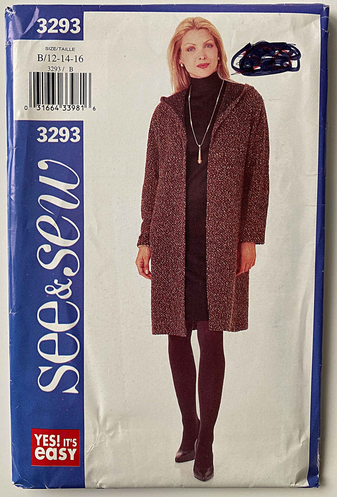 Misses' Easy Hooded Jacket and Dress See & Sew Butterick 3293 Sewing
