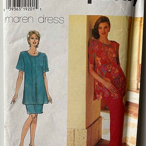 Vintage 90&#39;s Maren Dress Misses&#39; Tunic, Skirt and Pants Simplicity 7250 Sewing Pattern UNCUT Size 14-16-18