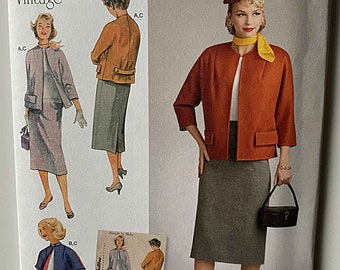 Vintage 1950's Re-Release Misses' Skirt & Lined Jacket in Two Lengths Simplicity 8464 Sewing Pattern UNCUT Sizes 6-8-10-12-14