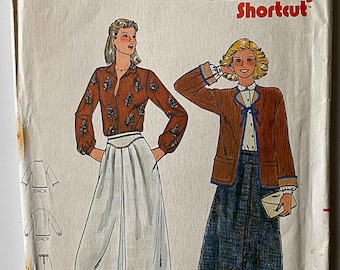 RARE Vintage Misses' Jacket, Blouse and Skirt, Butterick 6669 Sewing Pattern UNCUT Size 8