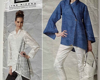 Lynn Mizono Designer Misses' Easy Shirt Vogue 1246 Sewing Pattern Precut/Complete Sizes 8-10-12-14 Asymmetrical, V1246, Cutting Edge