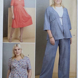 Women&#39;s Dress or Top, Pants & Jacket, Separates Simplicity 8846 R10138 Sewing Pattern UNCUT Sizes 20W-22W-24W-26W-28W