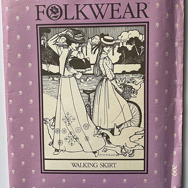 Misses' Turn-of-the-Century Walking Skirt Folkwear 209 Historical Sewing Pattern UNCUT Sizes S-M-L (6-16) Patterns from Times Past