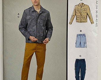 Men's Jacket, Cargo Shorts & Pants McCall's 8393 Sewing Pattern UNCUT Sizes 34-36-38-40-42, R11784, M8393