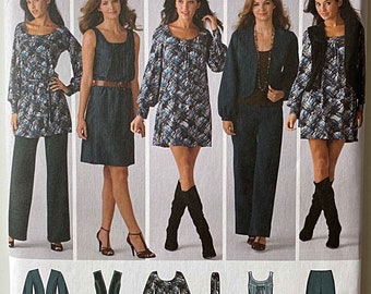 In K Designs Misses' Pants, Dress or Mini-Dress, Jacket, Vest Simplicity 3539 Sewing Pattern UNCUT Sizes 8-10-12-14-16