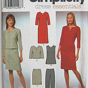 Dress Essentials Simplicity 9404 Sewing Pattern Misses&#39; Dress, Tunic or Top, Pants and Skirt, UNCUT Sizes 8-10-12-14, Separates