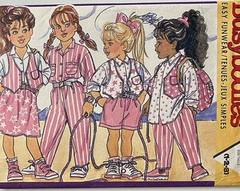 Children's, Girl's, Toddler's Easy Funwear Vest, Shirt, Skirt, Shorts & Pants, Butterick 4244 Sewing Pattern UNCUT Sizes 1-2-3, Separates