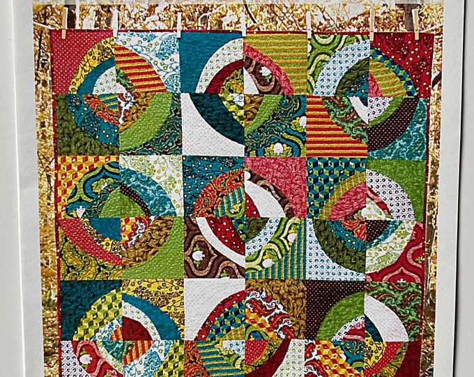 RARE Scrappy Circles Quilt Pattern Carolina Patchworks Emily Cier, 44 X