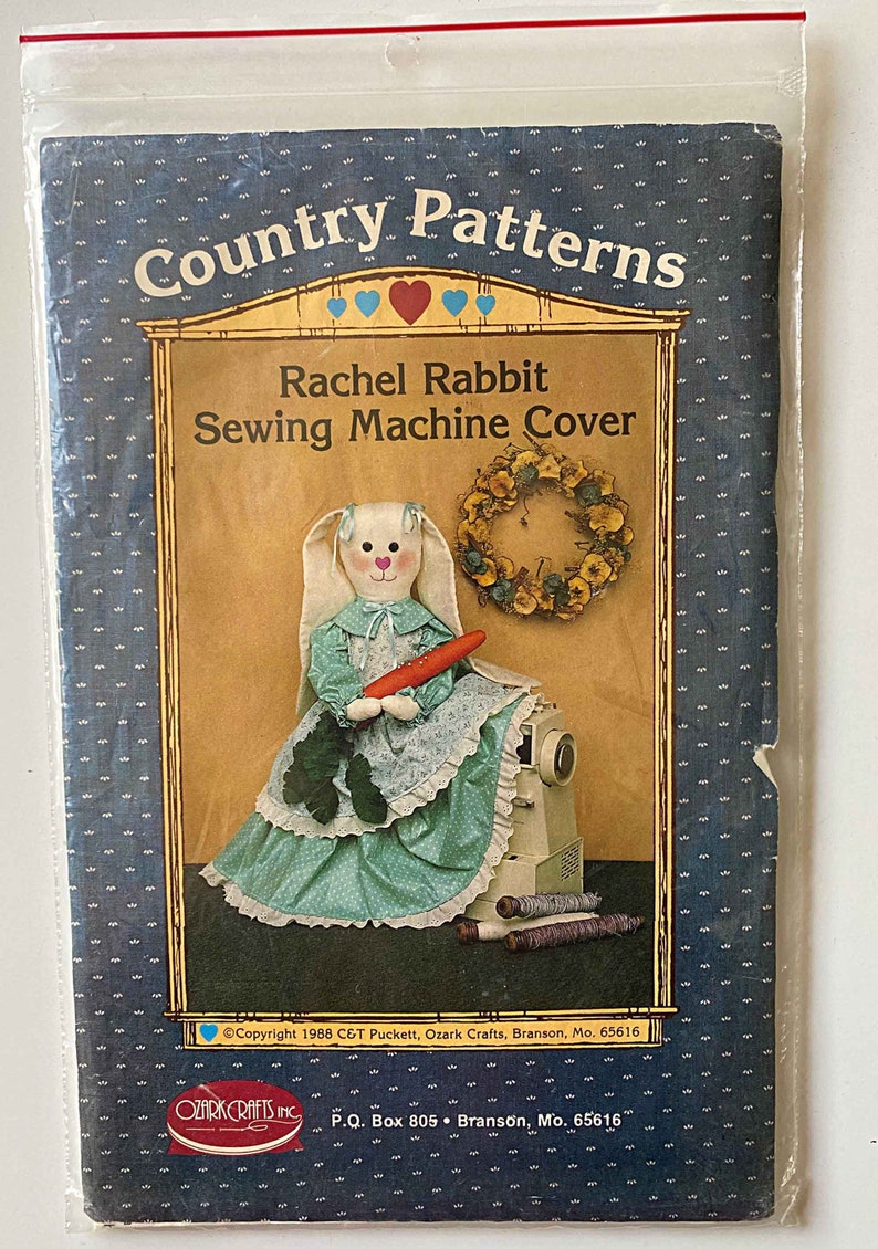 Vintage 80's Rachel Rabbit Sewing Machine Cover #715 Ozark Crafts ...