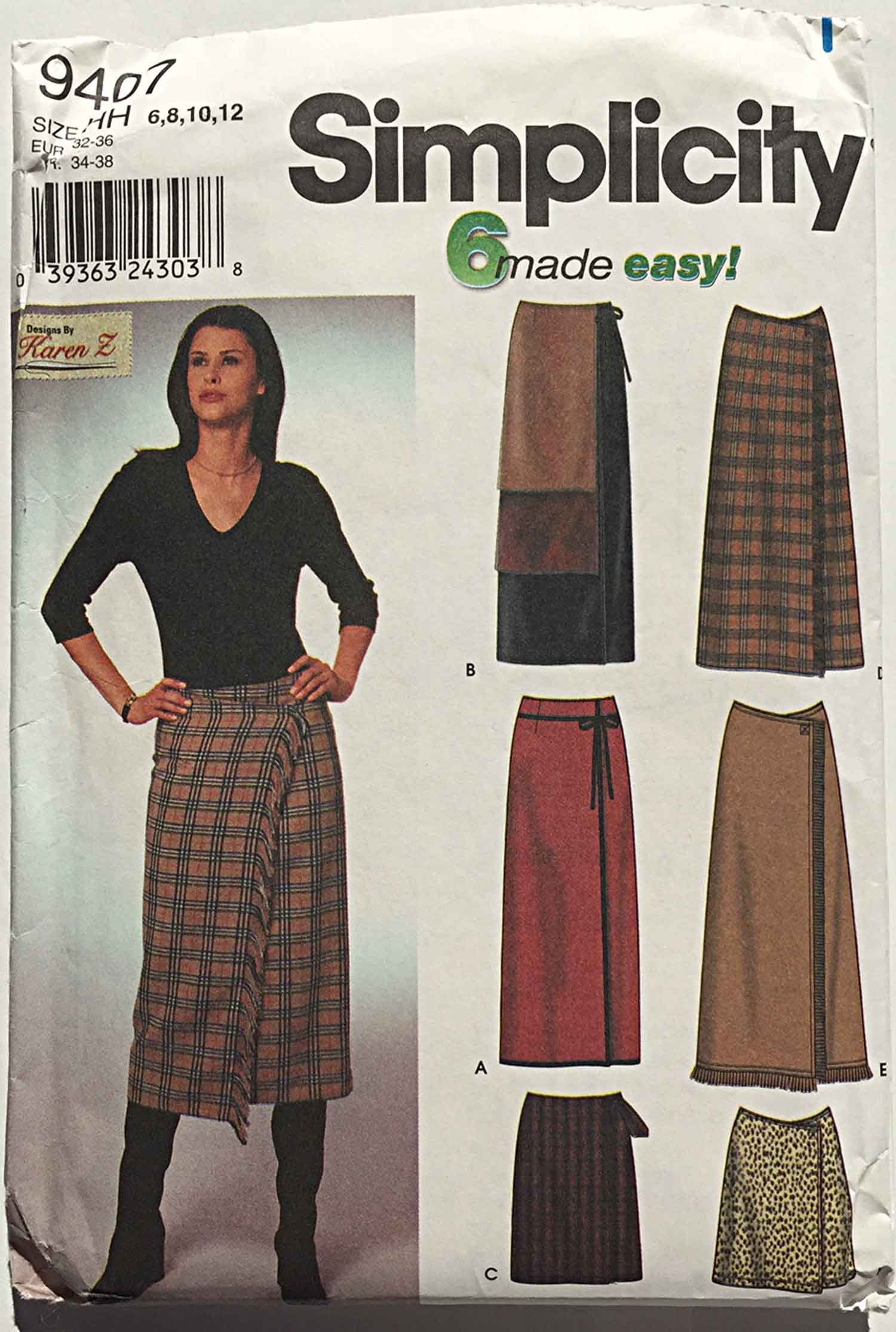 wrap around skirt pattern simplicity