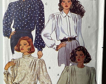 Misses' Easy Classic Blouses with Neckline Variations, Butterick 5714 Sewing Pattern UNCUT Sizes 18-20-22