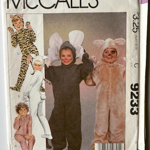 Children&#39;s Toddler&#39;s Boy&#39;s, Girl&#39;s Animal Halloween Costumes, Cat, Mouse, Rabbit, Bunny, Leopard McCalls 9233 Sewing Pattern Size 2 CUT/COMP