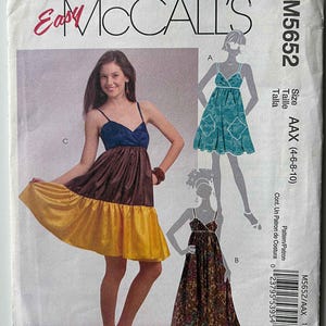 Misses&#39; Dresses McCalls 5652 Sewing Pattern UNCUT Sizes 4-6-8-10, Boho, Ruffle Tiered, Sleeveless, Maxi