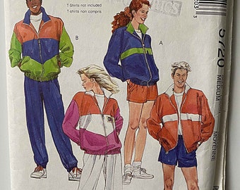 Unisex, Men's, Women's, Teen's Jacket, Pants & Shorts McCall's 5720 Sewing Pattern UNCUT, Size Medium 36-38", Color Block, Sportswear