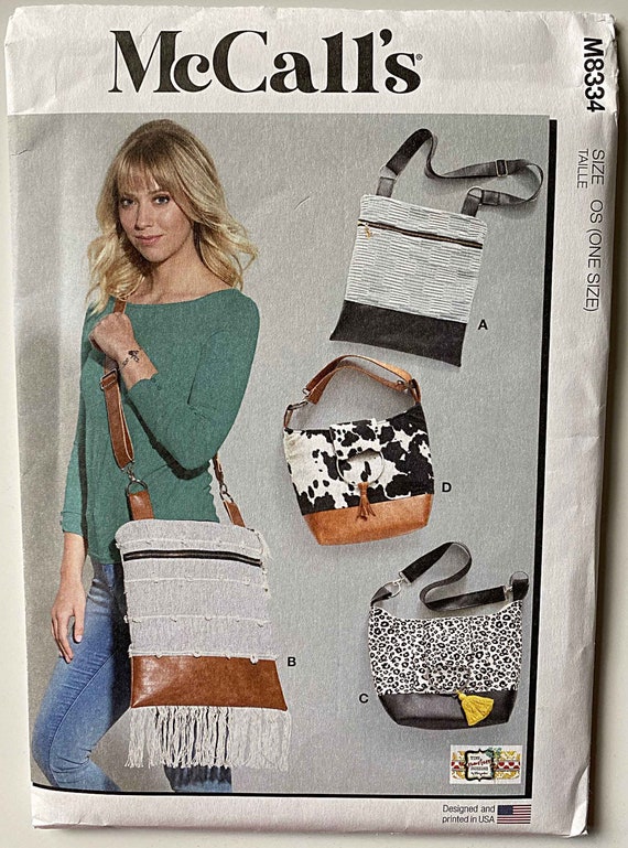 Shoulder Bag Handbags McCalls 8334 R11626 Sewing Pattern UNCUT Accessories Purse Boho Fringe M8334 Etsy