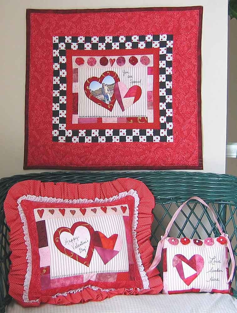 Valentine's Day, Love Spoken Here Quilt Wall Hanging and Pillow Pattern ...