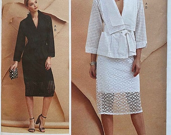 Misses' Jacket, Belt & Skirt Today's Fit by Sandra Betzina Vogue 1590 Sewing Pattern UNCUT All Sizes Bust 32-55"  V1590