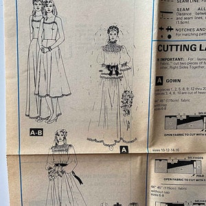 Vintage 80's Jann Johnson Misses' Wedding Gown or Bridesmaid Dress & Slip McCall's 7893 Sewing Pattern UNCUT Size 6, Bridal image 4