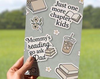 Inserto imprimible para Kindle para mamás / Solo un capítulo más / Arte literario divertido para Kindle / Decoración para Kindle