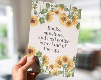 Sunflower Kindle Insert | Bookish Artwork & Reading Quote | Kindle Paperwhite, Oasis, Scribe Accessory | Floral Kindle Case Decoration