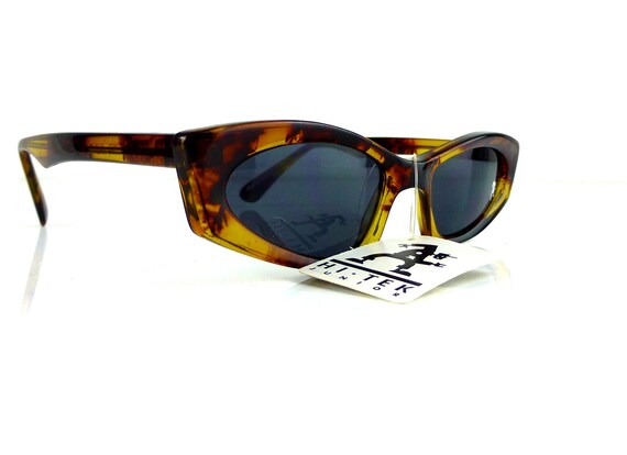rectangular unisex sunglasses tortoise frame blac… - image 4