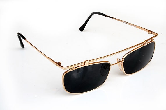 vintage rectangular sunglasses aviator sunglasses… - image 3