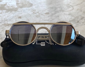 runde Sonnenbrille silber Metall Sonnenbrille silber verspiegelte Gläser Vintage unisex silber Steampunk Stil ungewöhnlich