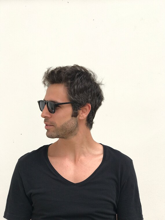 black rectangular square sunglasses plastic frame… - image 5