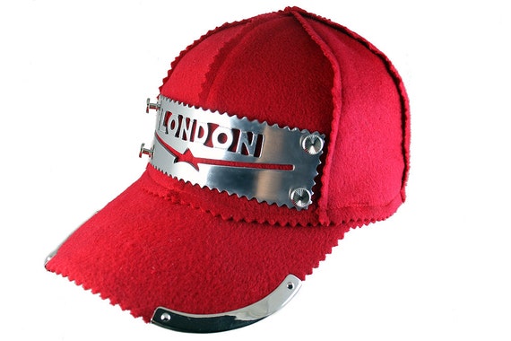 red wool baseball cap