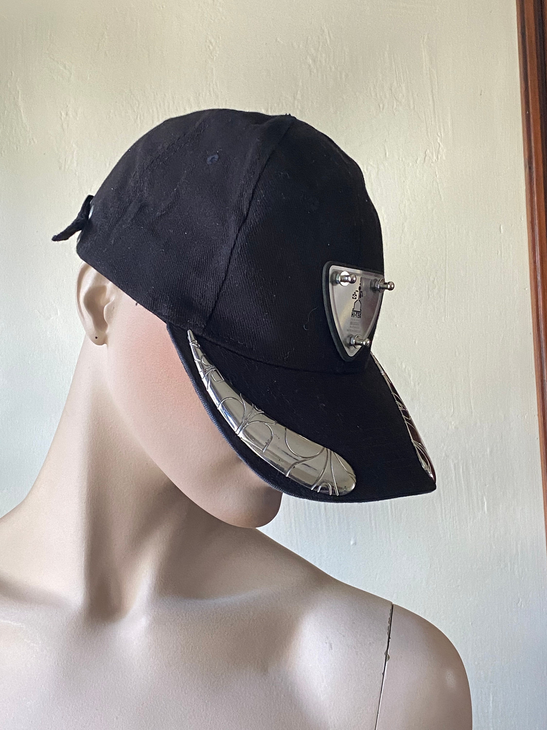 Unisex Black Baseball Cap With Metal Horns Unusual Unique - Etsy